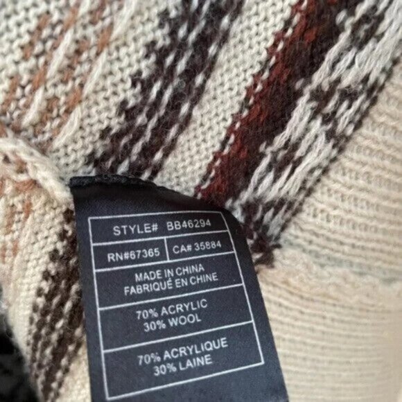 BB Dakota Southwest Print Open Front Knit Duster Cadigan Sweater Size M - Picture 7 of 9